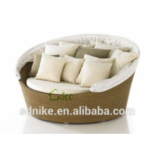 Round rattan daybed para la venta